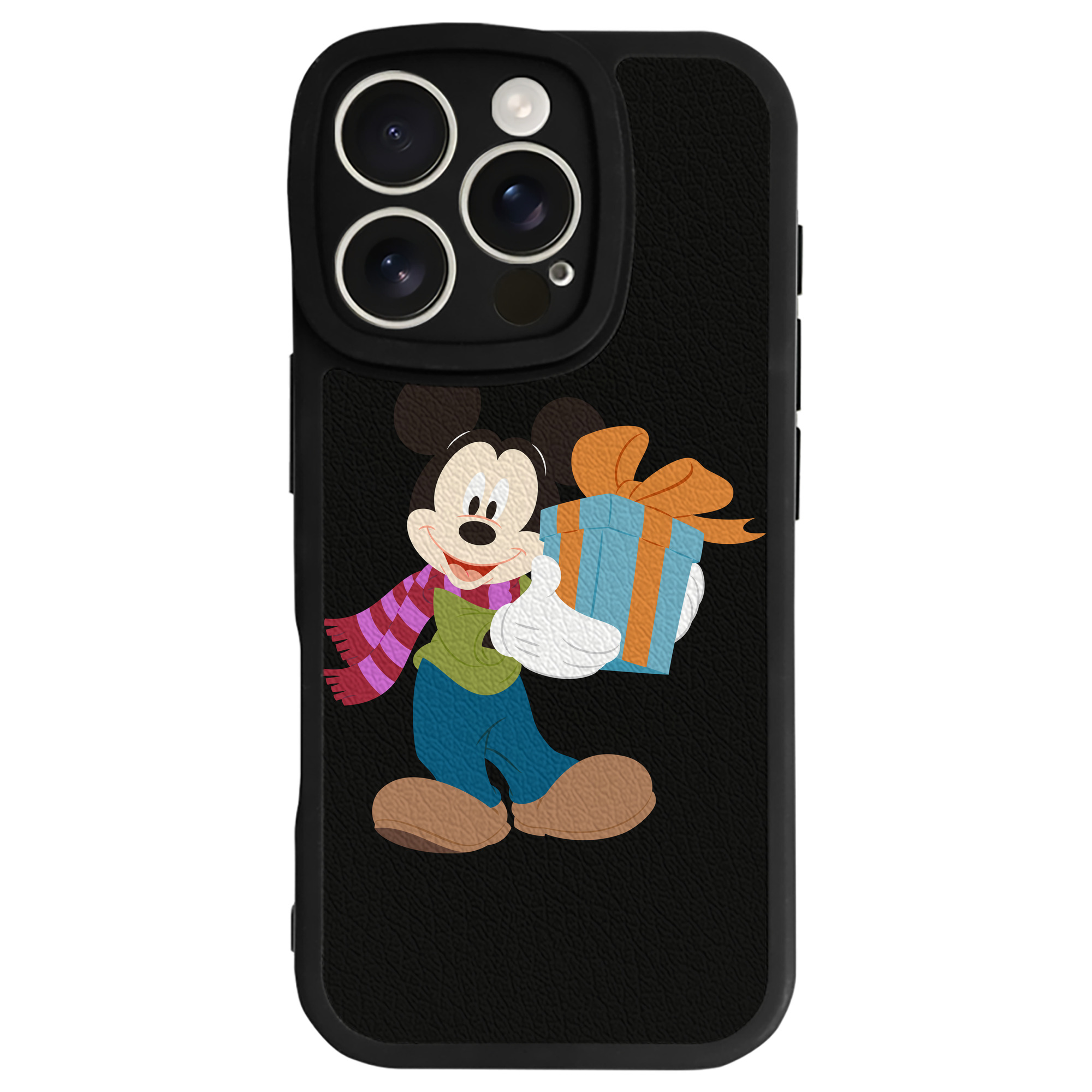 （画像用） ミッキーマウス Mickey Mouse 【iPhone 16シリーズ対応】シリコンスマホケース（レザー調） 材質：シリコン